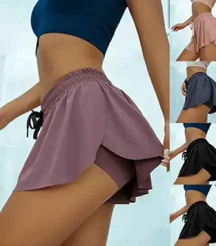Butterfly Shorts 2 in 1 Flowy Fitness Yoga Shorts for Women