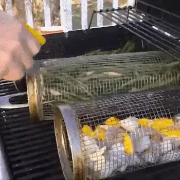 Grilling food in basket