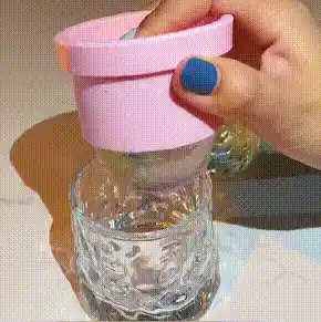 Ice sphere in glass