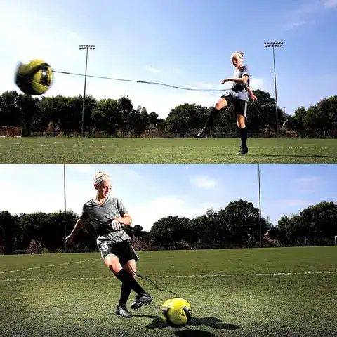 Training belt with footballs